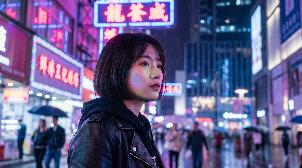 女神视频赛博霓虹短视频制作